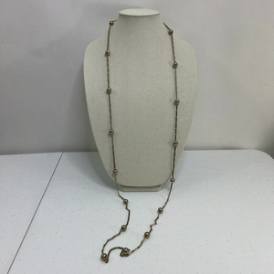 Monet Chain Necklace‎ Beaded Gold Silver Tone Balls Long 60 Inch Vintage